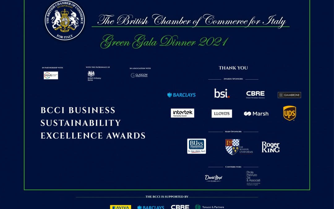 RECIPIENTS OF BCCI BUSINESS SUSTAINABILITY EXCELLENCE AWARDS 2021