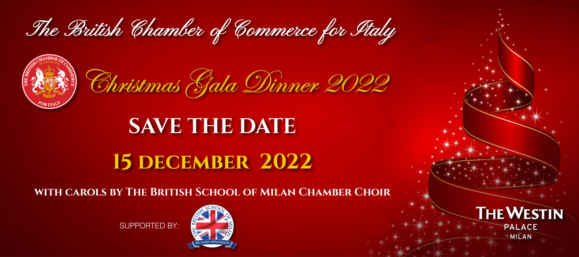 BCCI Christmas Gala Dinner 2022 The British Chamber of Commerce for Italy