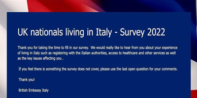 Survey for UK Nationals living in Italy