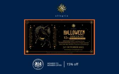 Allegrìo | 15% off for BCCI Members : Halloween special event