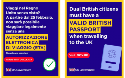 VIAGGI PER TURISMO O SOGGIORNI DI BREVE DURATA IN UK: ETA OBBLIGATORIA DAL 25 FEBBRAIO 2026